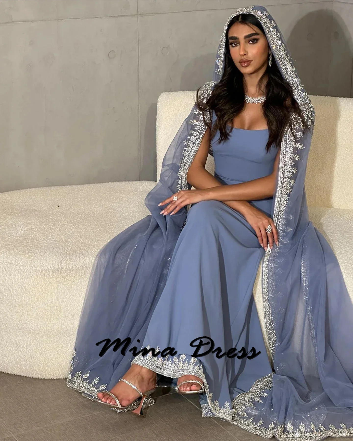 

Mina Customized Women's Mermaid Evening Gown Elegant Luxury Evening Dress 2024 Dubai Elegant and Luxurious Shawl Wedding Dresses