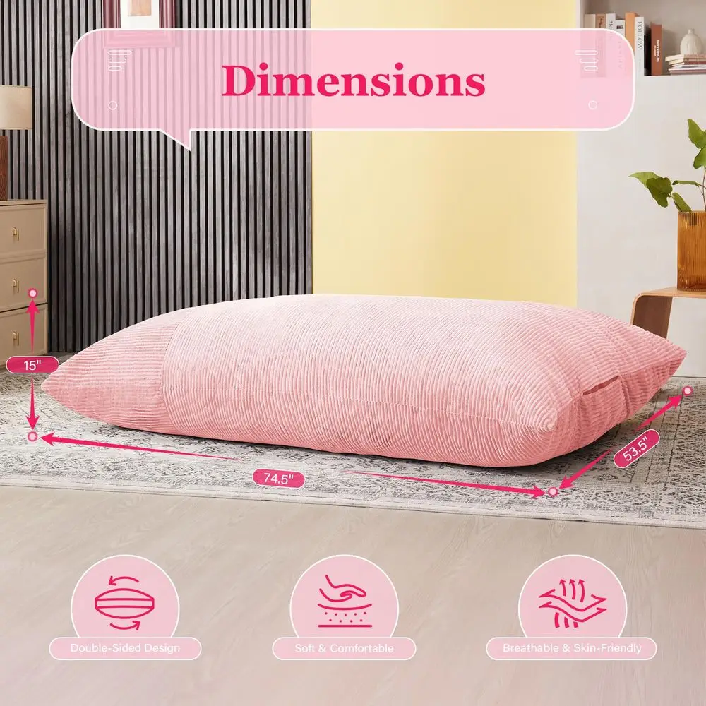 in 1 Big Bean Bag Chair for Adults, Large Giant BeanBag Chairs, Convertible Soft Floor Chair Cushions, Sofa amp Bed, Perfect fo
