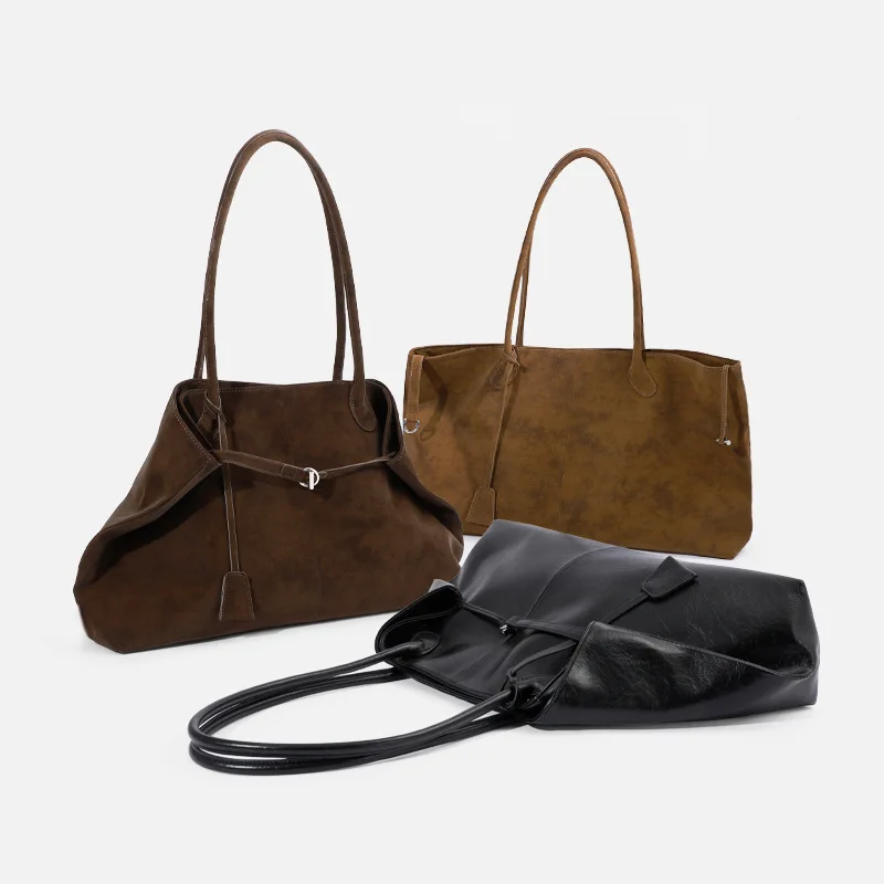 

Luxury Large Capacity Faux Suede Women Shoulder Bags Designer Belts Deco Handbags Soft Quality Soft Pu Leather Underaem Bag 2025
