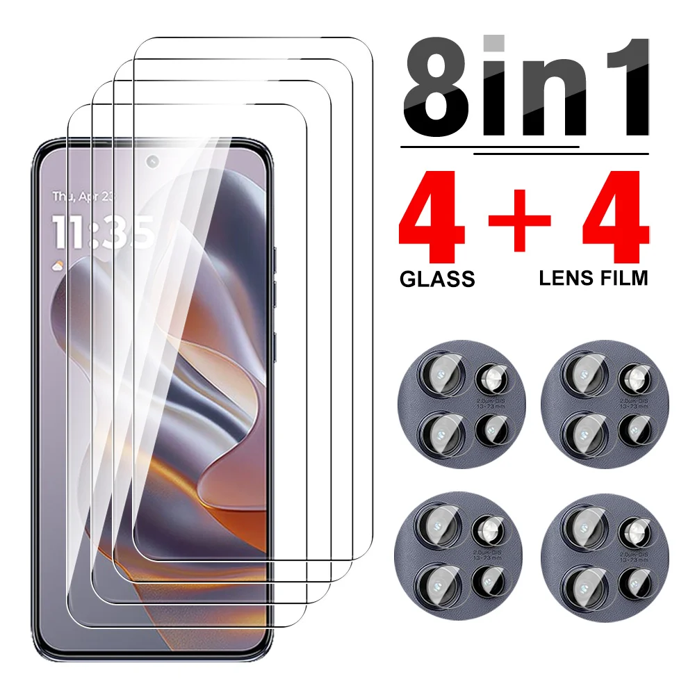 Vidrio Templado 8 en 1 para Motorola Edge 50 Neo 5G, Protector de pantalla de lente de cámara para Motorola Edge50Neo Edge50 Neo, película de vidrio de seguridad