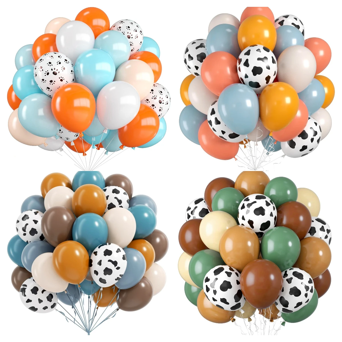 30PCS 12 Inch Milk & Paw Print Latex Balloons - Thick Biodegradable Balloons for Pet Theme Party, Kids Birthday, Dog Celebration
