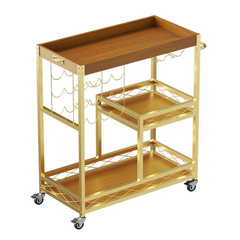 

Mobile cake delivery cart, wrought iron multi-function push, family tea cart dining cart, trolley, hotel commercial restaurant