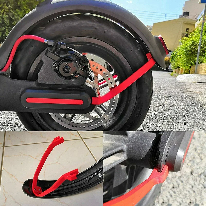 2 Set Rear Mudguard Bracket Rigid Support With Screws For Electric Scooter Xiaomi M365/M365 Pro Scooter, Black & Red