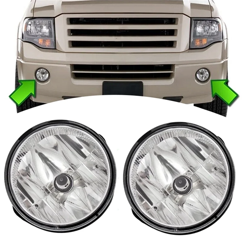 

ABQA-2Pcs Front Bumper Fog Light Grey Lens Defog Lamp AL1Z15200A for Ford Expedition 2007-2014 Ranger Pickup Truck 7L1Z15200A