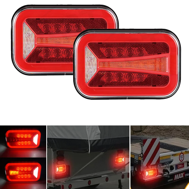 6.5 inch Rectangle LED Tail Brake Turn Signal Light Indicator DRL Stop Lamp For Truck Trailer 4X4 Pickup ATV 12V 24V Rear Lights