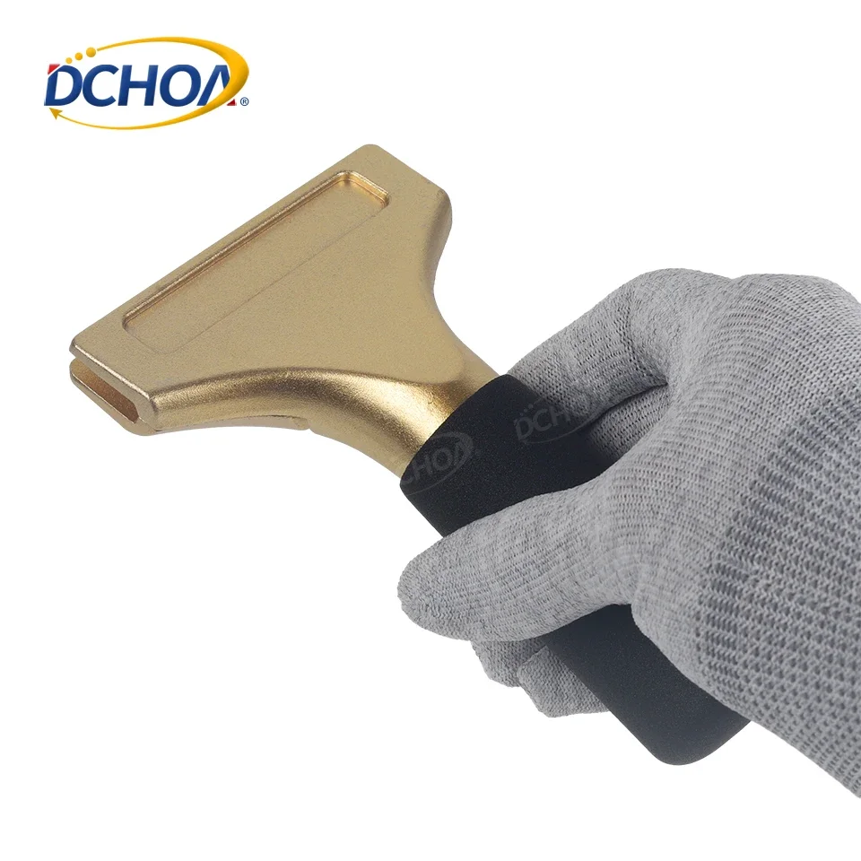 DCHOA Short Gold Aluminum Handle Squeegee for Car Window Tint Vinyl Wrap and PPF Film Installation Auto Detailing Tool
