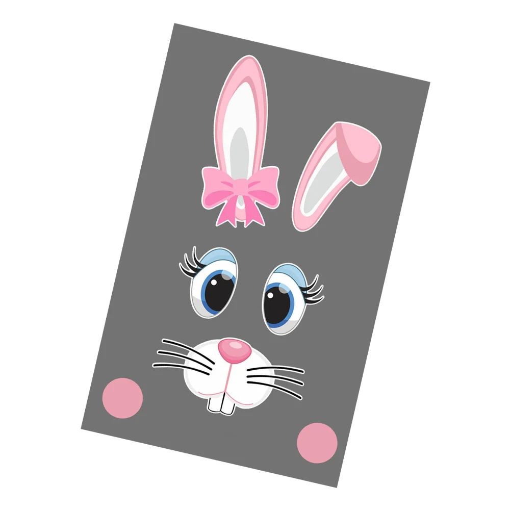 Pink Rabbit Door Sticker Easter Bunny Themed Fridge Magnets Refrigerator Cartoon Decorations Pvc