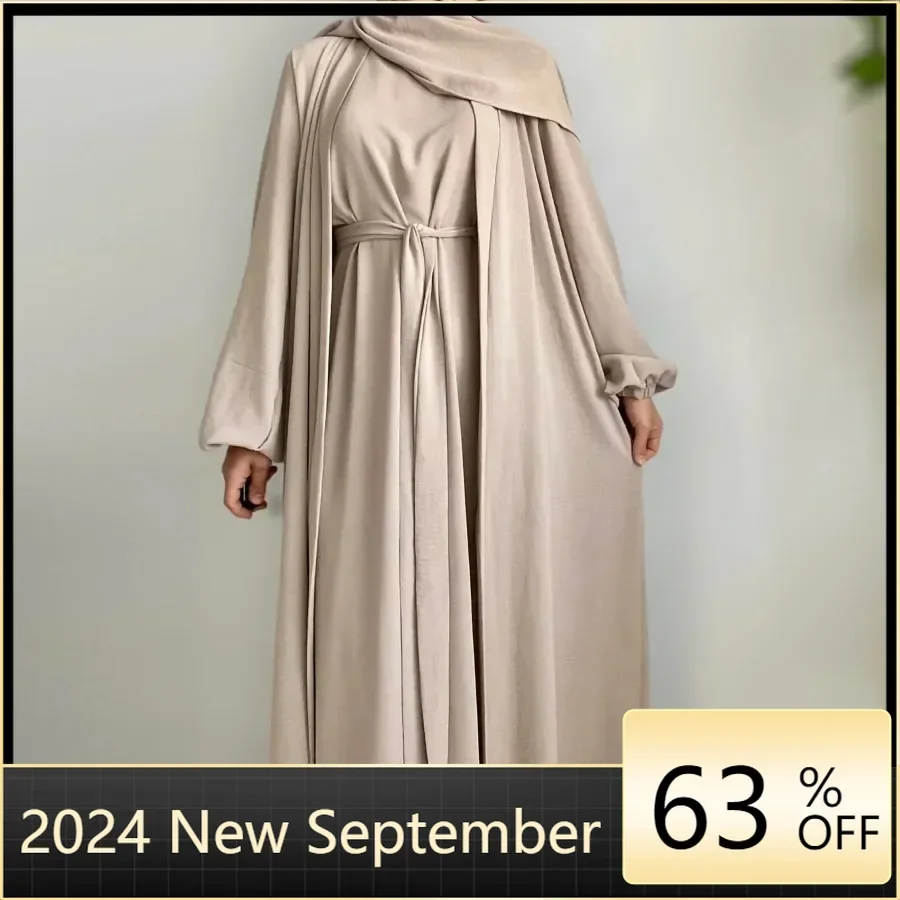 Abayas for Women Autumn Fashion Muslim Women Long Sleeve Party Evening Long Maxi Dress Kaftan Abaya Dubai Outfits Muslim Sets