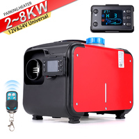 12V&24V Diesel Air Heater All-In-One Car Heater With LCD Switch Silencer Remote or Car Truck Boat RV Parking Diesel Heater 5-8kw