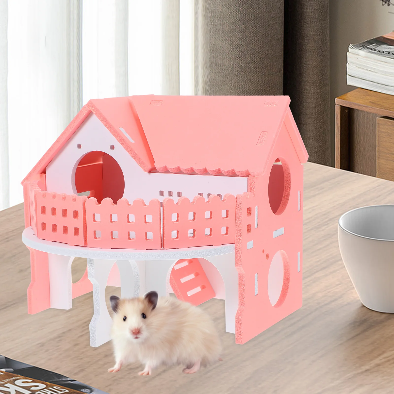 

Multipurpose Hamster Hideaway PVC Material Guinea House Double Layer Rat Cage Safe Durable Fun Relaxation