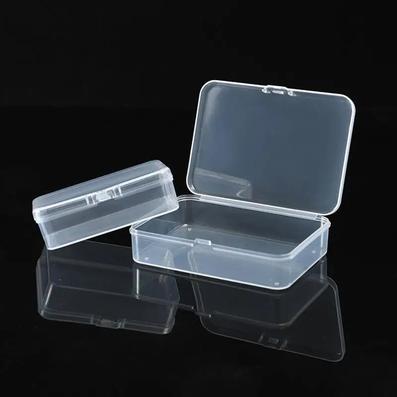 

5pcs Transparent Plastic Box Jewelry Packaging Component For Receiving Box ID Card Jewelry Rectangle Home Plastic Storage Box
