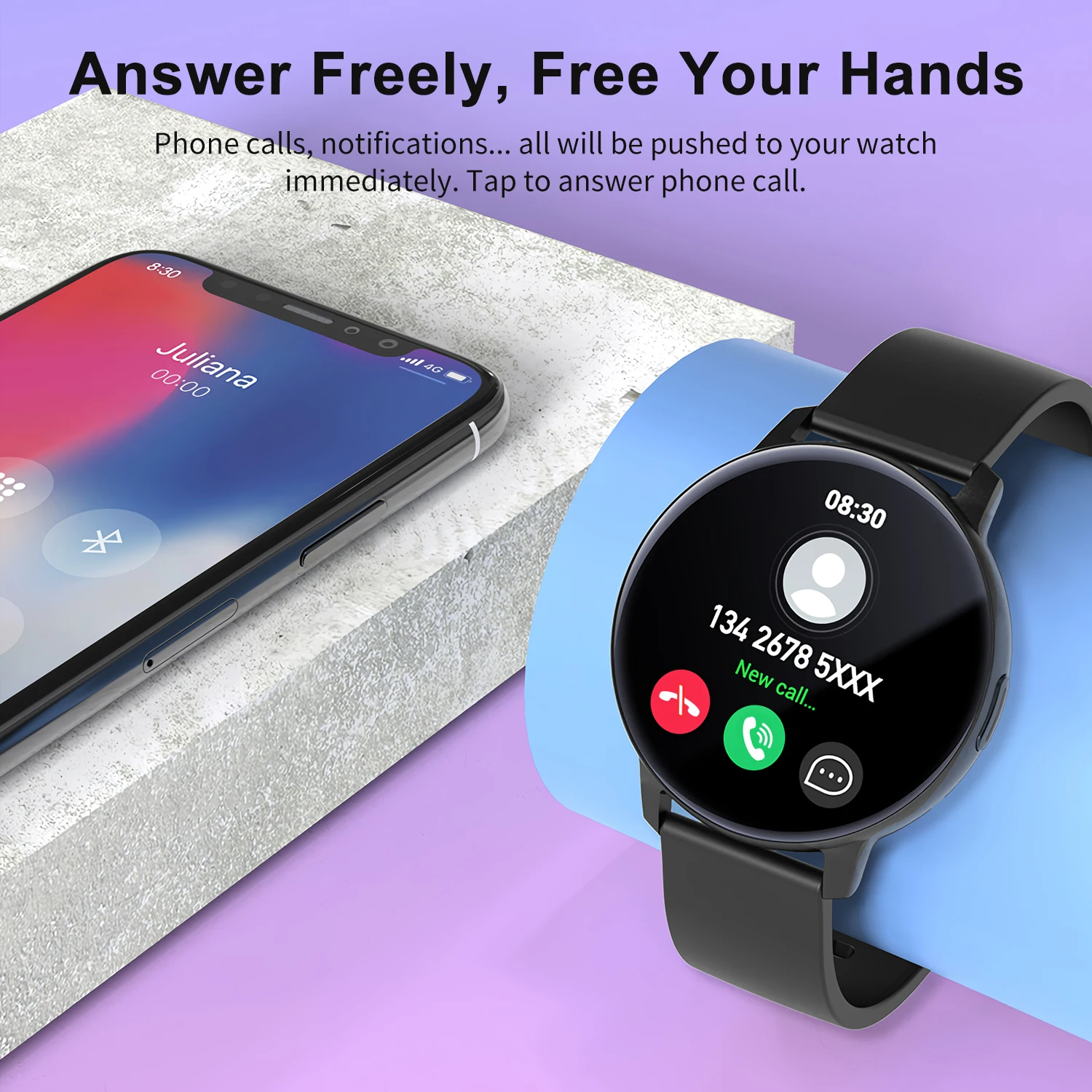 Reloj inteligente AMOLED con pantalla 466x466, para hombres y mujeres, llamada Bluetooth, rastreador de actividad/deporte, Monitor de ritmo cardíaco y salud, reloj inteligente de música