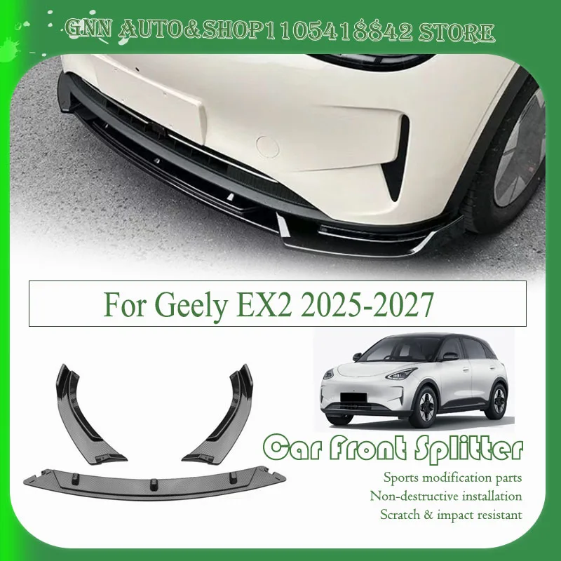 Car Front Bumper Split Lip For Geely EX2 2025 2026 2027 E22H Anti-scratch Sport Bumper Reinforcement Decoration Auto Accessories