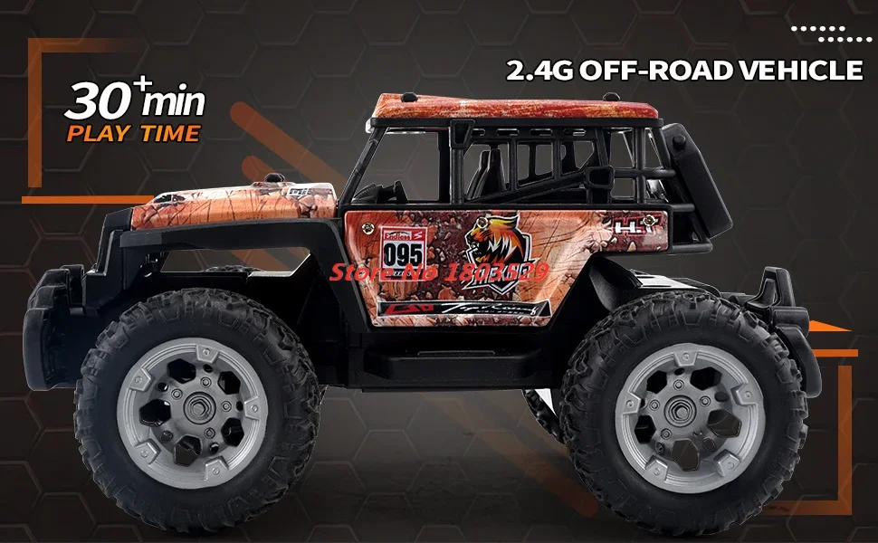 30KM/H 1:20 Mini RC Racing Car With LED Lights 2.4G Double Motors RC Monster Truck All Terrain Off Road High Speed RC Racing Car