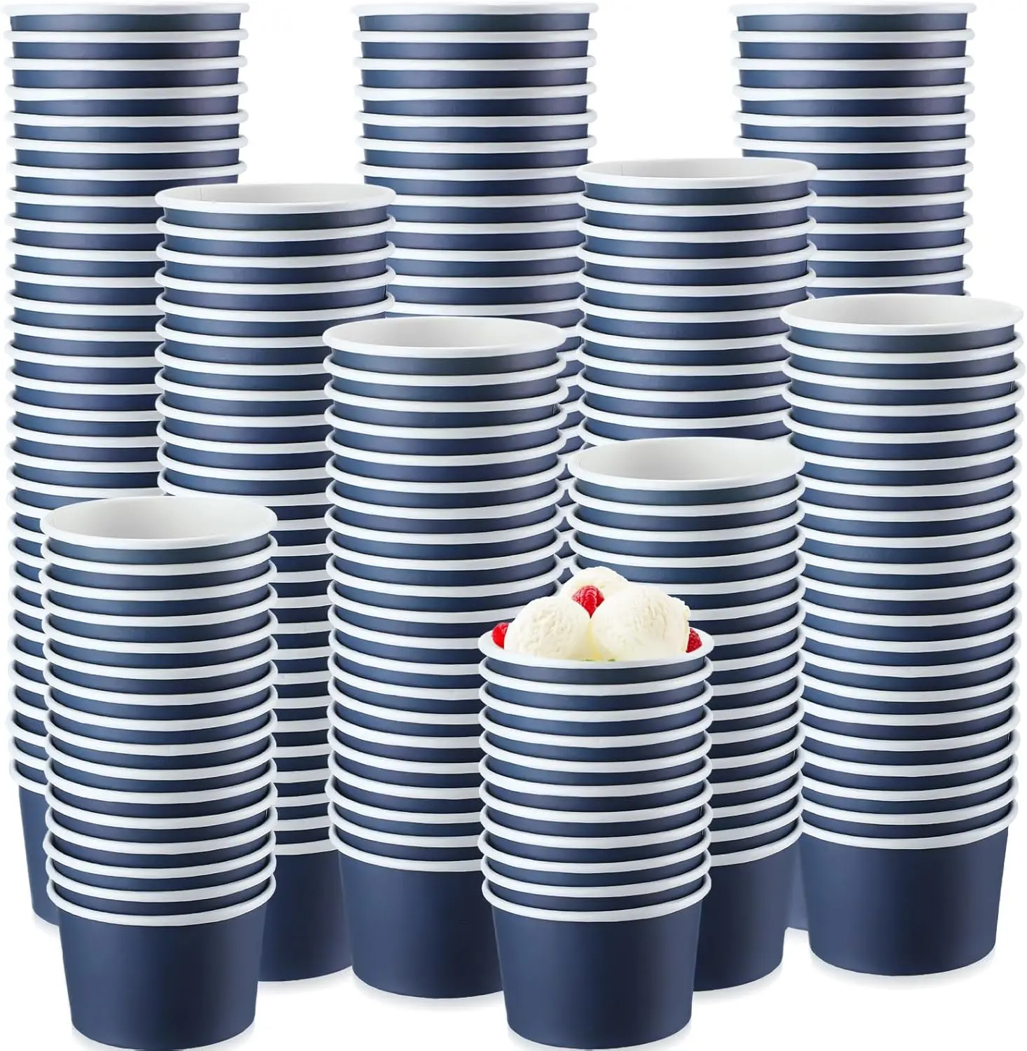 

100 Pcs Paper Ice Cream Bowls Disposable Dessert Cups Yogurt Sundae Containers Disposable Yogurt Dessert Bowls for Food,