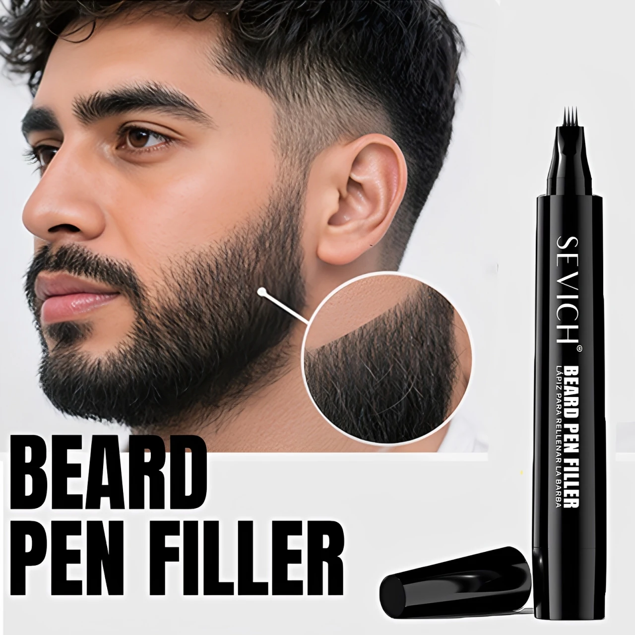 1/2pcs Men Beard Pen Beard Coloring Filler Enhancer Beard Pencil Natural Sweat-Proof Moustache Coloring Pen Barber Styling Tool