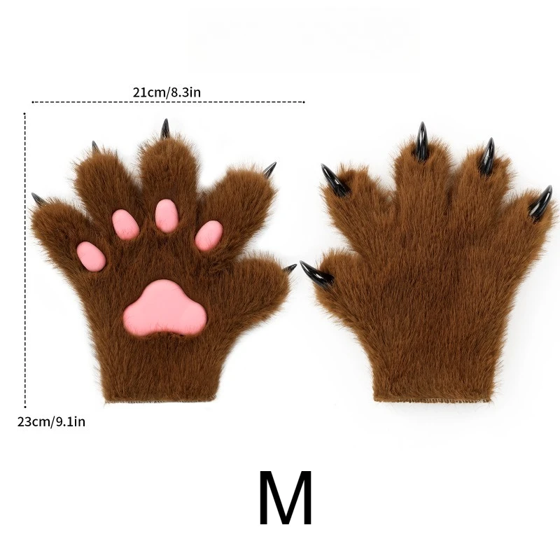 Animal Paws Claws Gloves Fursuit Cosplay Costume Accessories Furry Fur Cat Wolf Fox Dog Paw Halloween Party Roleplay Props view 3