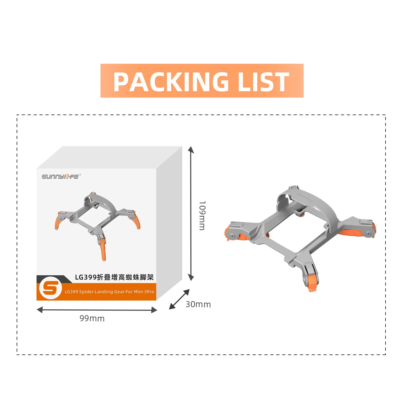 Foldable Landing Gear for DJI Mini 3 Pro Extensions Heightened Gears Support Leg Protector Stand for DJI Mini 3 Pro Accessories