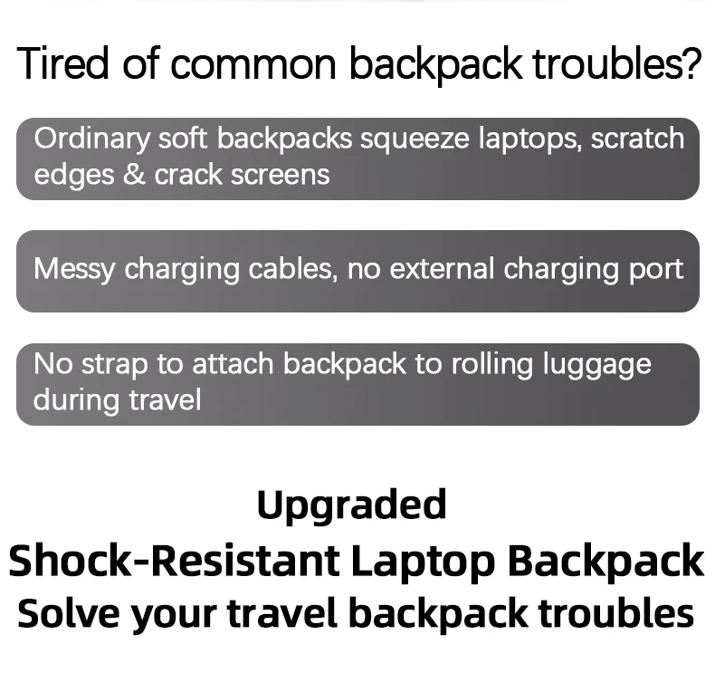 MUMUCC Hard EVA Shell Laptop Backpack Shockproof USB Type C Charging Anti Theft Password Lock Travel Backpack with Luggage Strap