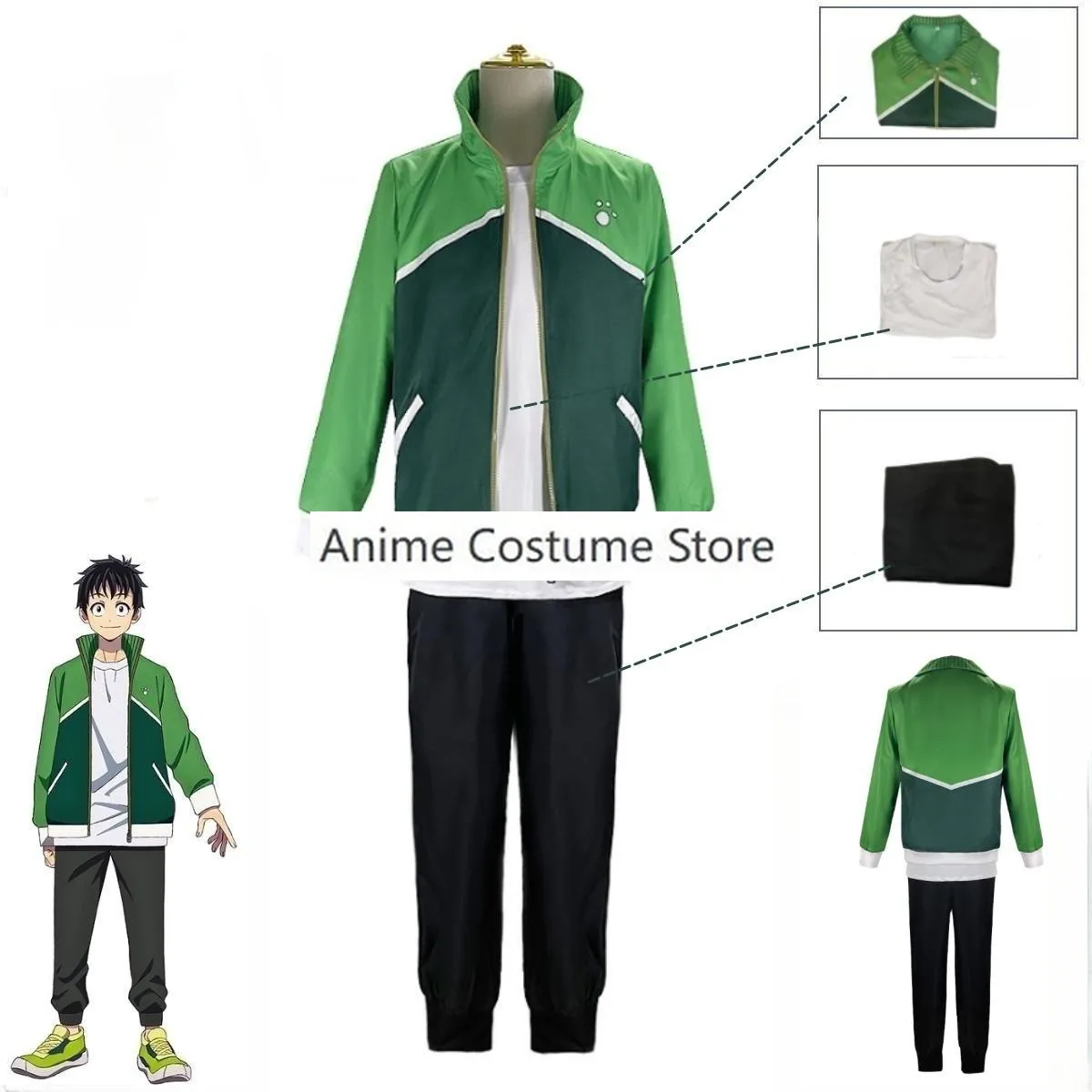 Anime Zom 100 Shizuka Mikazuki Tendo Teru Cosplay Costumes Wig Hoodie Jacket Outfit Bucket List of The Dead Halloween Party Cos