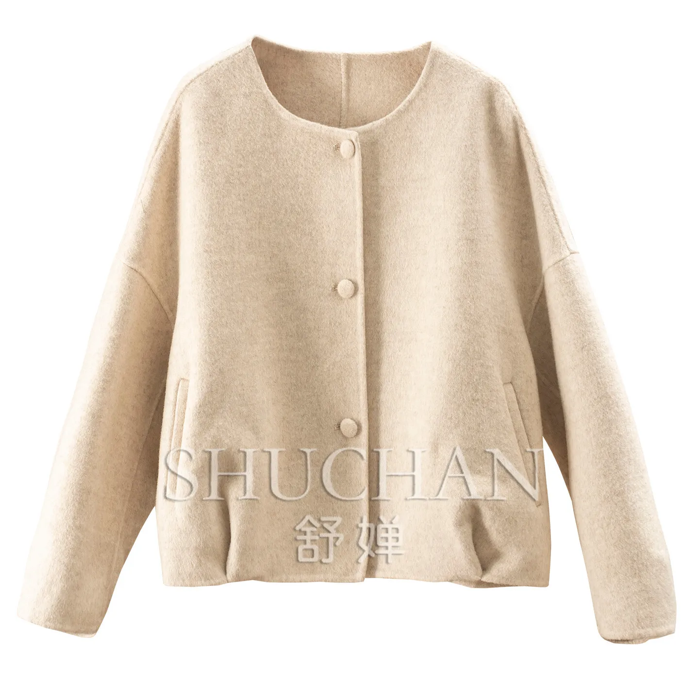 Cost-effective To The Top  Foreign Trade Wool Alpaca Wool Handmade Double-sided Woolen Short Coat E013