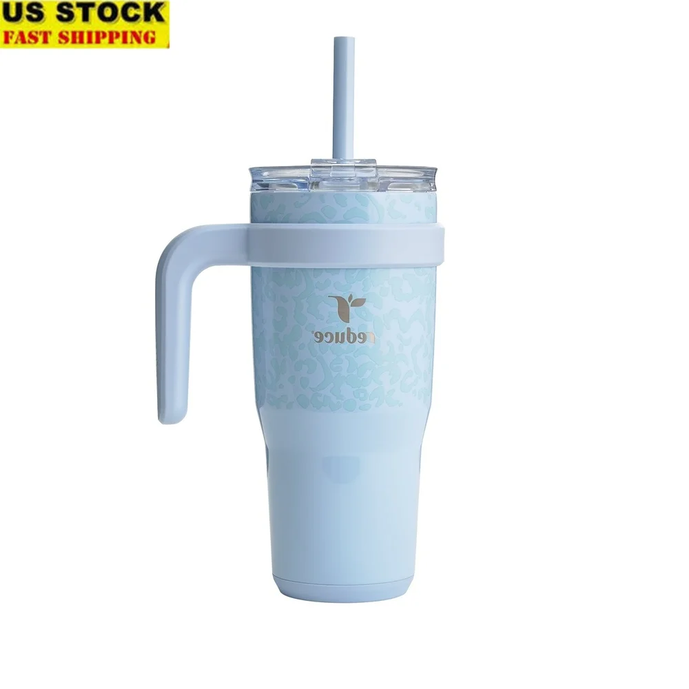 

Изолированная дорожная кружка с соломенной ручкой и крышкой, 24 унции, вакуумная, с двойными стенками, нержавеющая сталь, герметичная, можно мыть в посудомоечной машине, для приключений