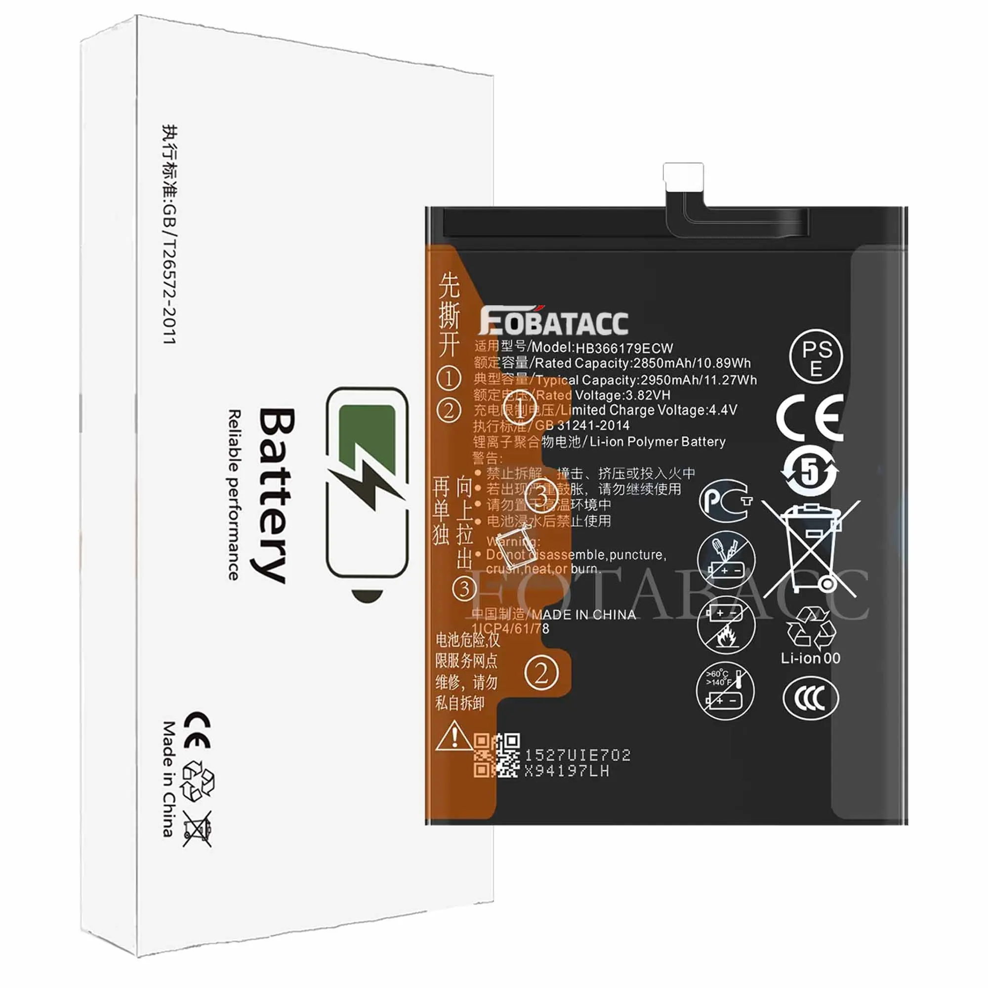 EOTABACC New 100% High Quality HB366179ECW Battery For HUAWEI Nova 2 Mobile Phone Bateria
