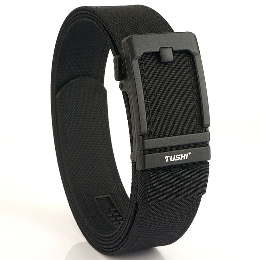 TUSHI Harter Gürtel Militärgürtel für Männer Robustes Nylon Metall Automatische Schnalle Polizei Taktischer Gürtel Outdoor-Gürtel IPSC-Zubehör – Detail 17