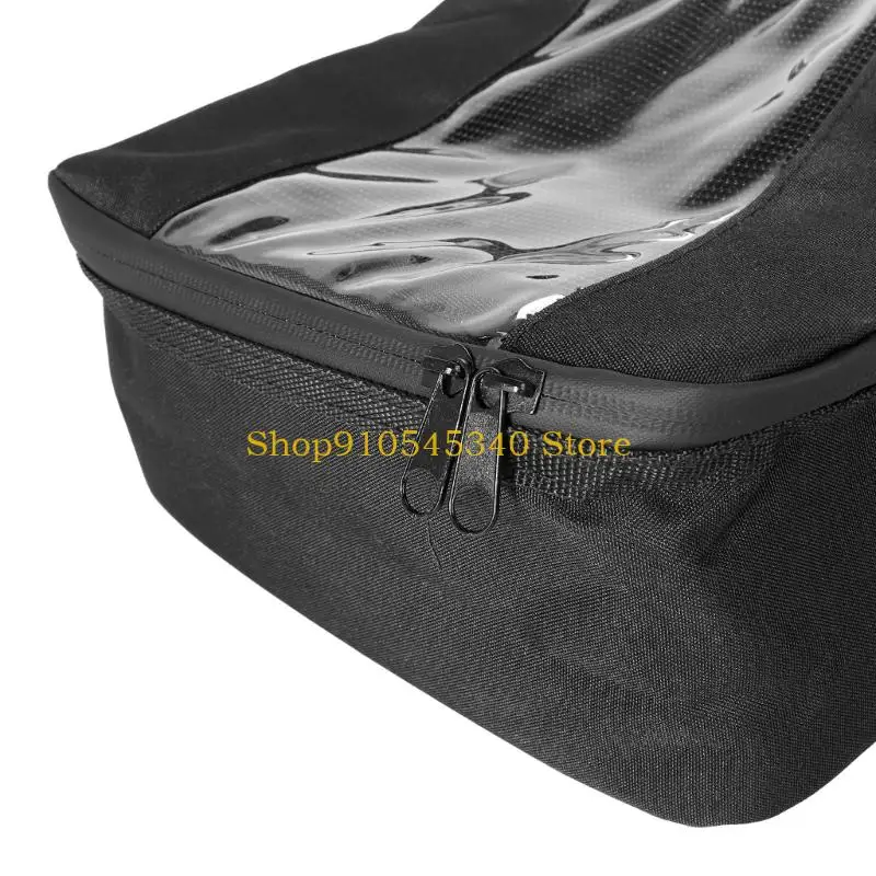 U2JA Handlebar Phone Storage Pouch for Motorcycles with Clear Touch Window, Strap Mount and Zippered Carry Space Use