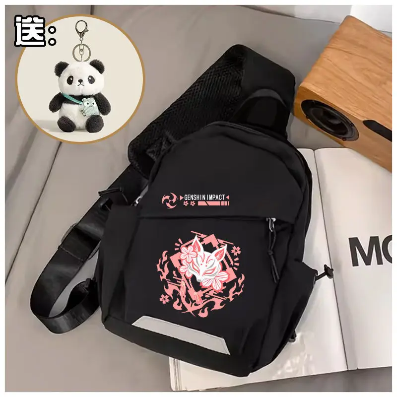 Genshin Impact Element Chest Single Shoulder Middle High School Students Phone For Boys And Girls Anime Crossbody Bag Ani