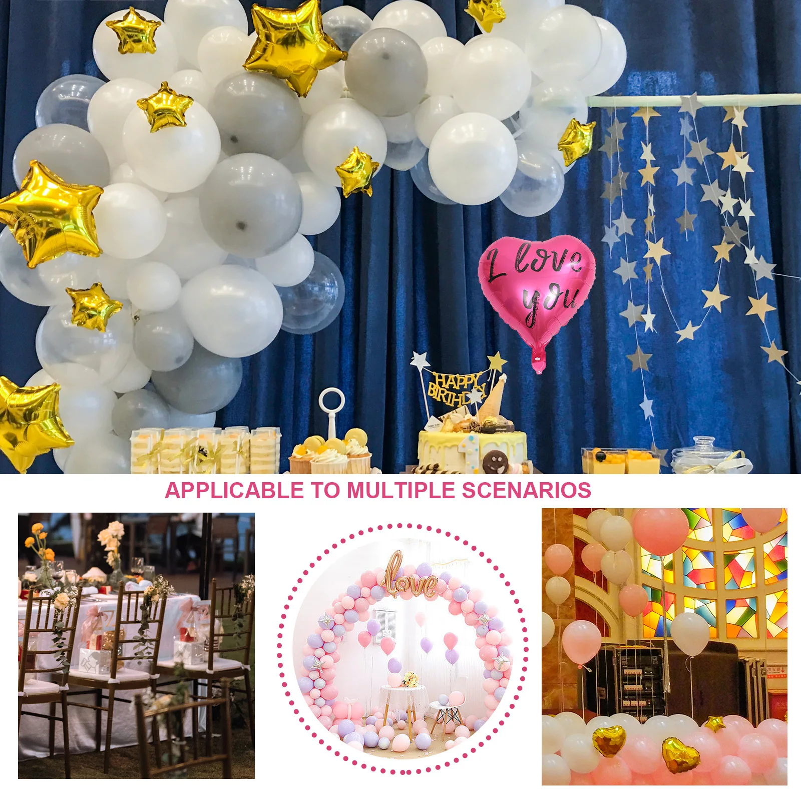 

20 Pcs Love Balloon Balloons Heart Decorative Aluminum Foil Letter Engagement Birthday Party Miss Festive