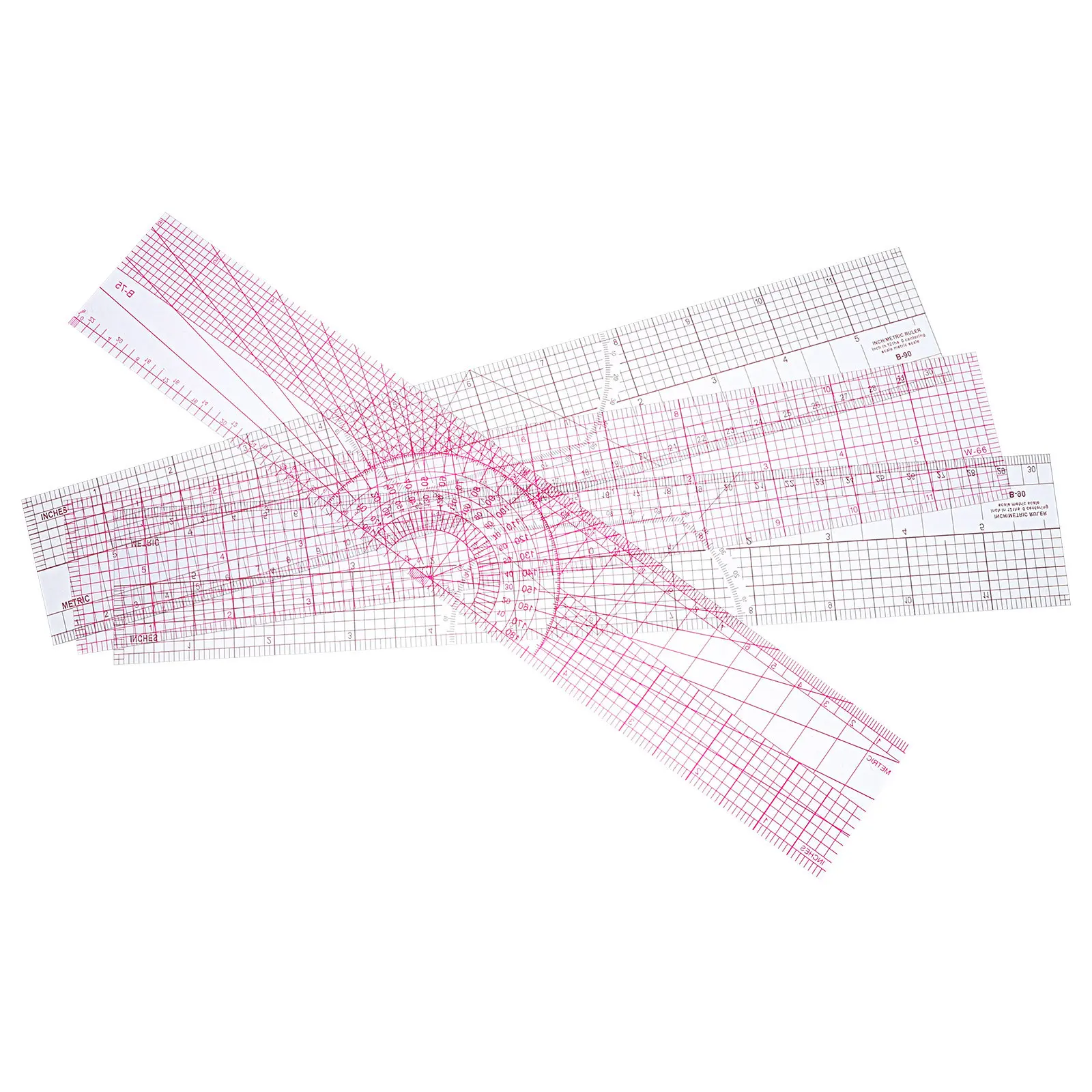 4Pcs Versatile Flexible Clothing Ruler Set Pattern Making Drafting Tool for Dress Design Tailoring Sewing Cutting Quilting