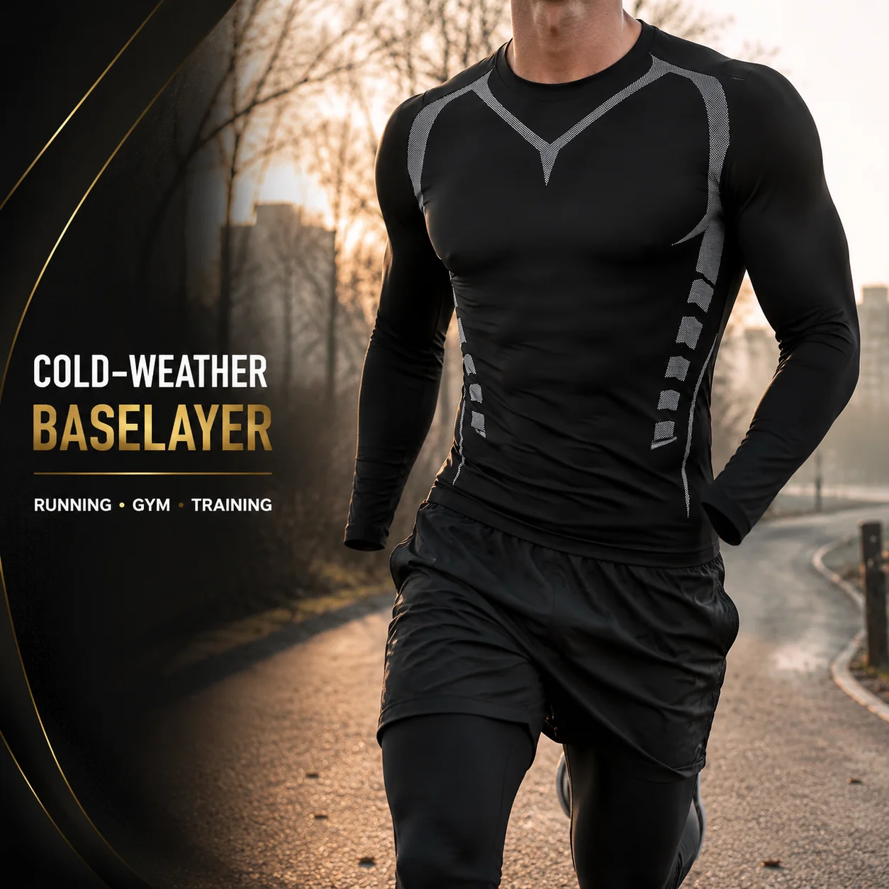 Men's Thermal Compression Shirt Fleece Lined Long Sleeve Baselayer Stretch Fit Autumn & Winter Running Gym Training Athletic Top
