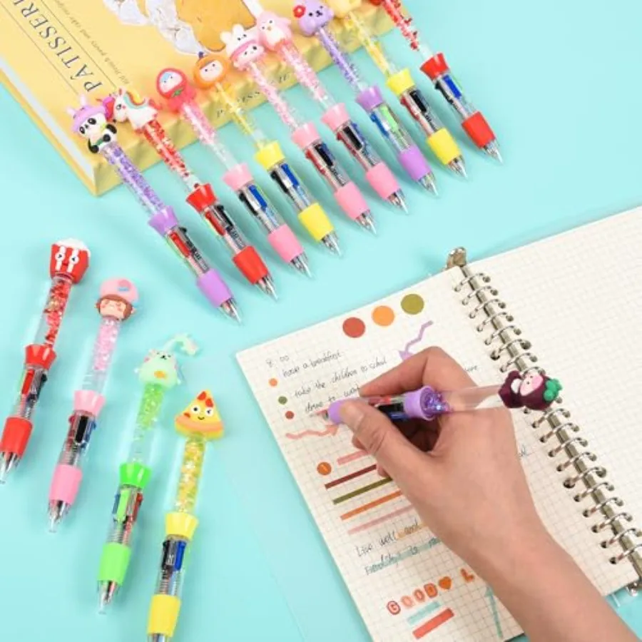 24PCS Mult Pen in One Fun 4in1 Cute Pens Bulk Kawaii Cool Ballpoint Pens for Fun Gifts