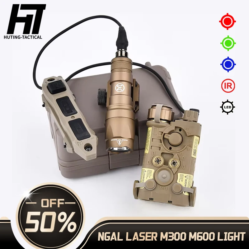 

WADSN Surefir M600U SF M300A Hunting Flashlight NGAL Red Green Blue IR Dot White Strobe Light Dual Function Switch Scout Lamp