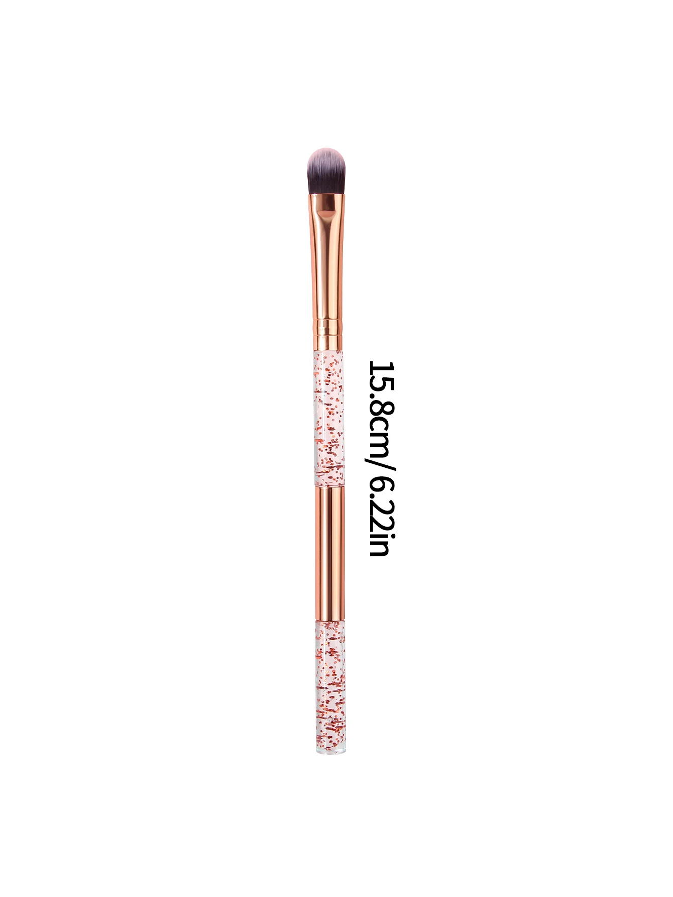2PCS Premium Glitter Eyeshadow Brush, Clear Handle, Eyeshadow Blending & Packing Brush, Soft Eye Detail Brush for Face Concealer