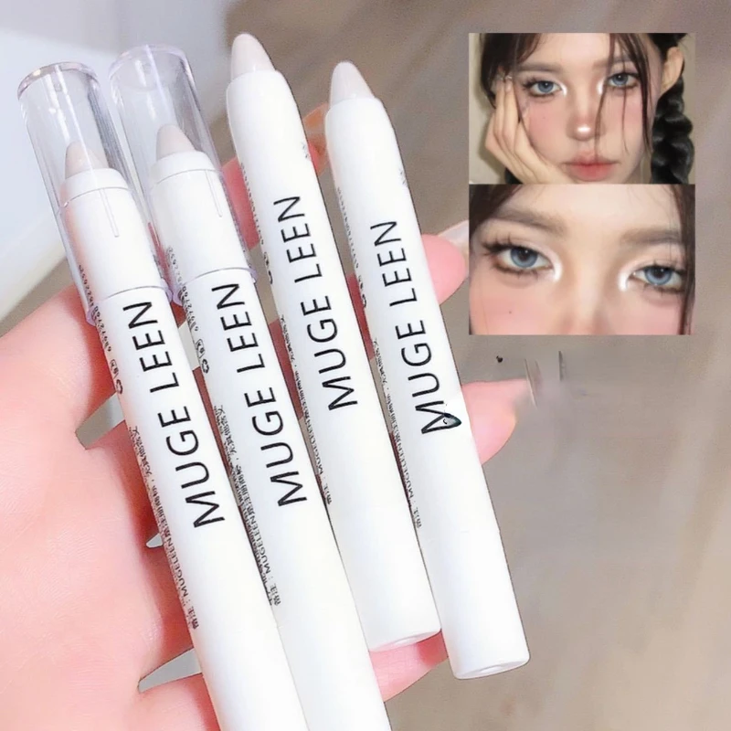 Wodoodporny diamentowy brokatowy cień do powiek Eyeliner ołówek długotrwały leżący jedwabnik zakreślacz biały srebrny koreański makijaż oczu