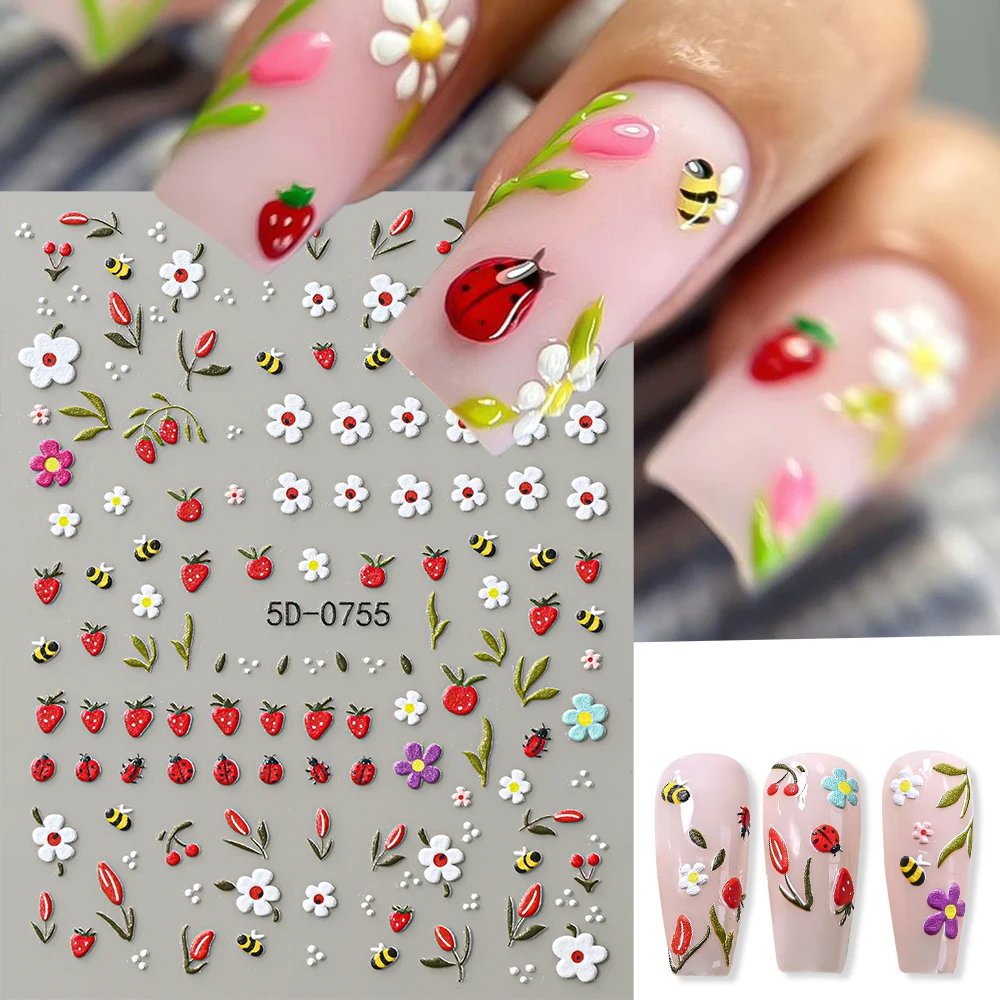1 Stück 5D Geprägte Kawaii Mar – Nail Art Strawberry Bewertung und Preis