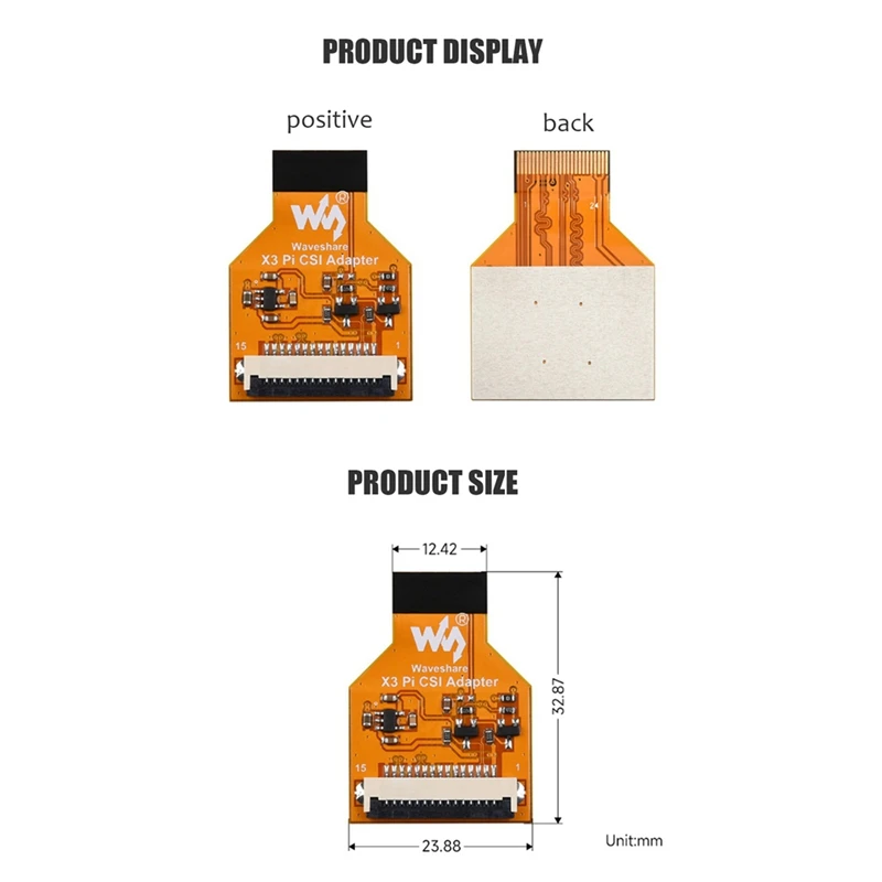 Waveshare X3 Pi CSI kabel Adapter CSI Adapter przewód połączeniowy do wschodzącego słońca X3 Pi OV5647 IMX219 IMX477