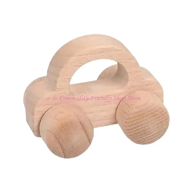 85AE Natural Animal Car Toy for Toddler Inertia Push Vehicle Toy for Baby Hand Grip Rattle Car Toy for Fine Motor Skill
