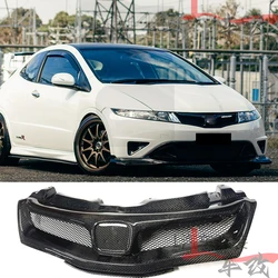 Suitable For Honda Civic FN2 FK TYPE R 2006-2012 Fiberglass Shiny Black Front Grille Mu gen Style Car Grille