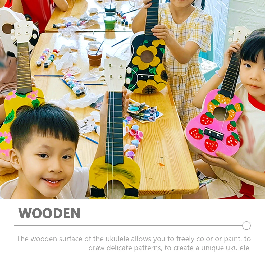 

21 Inch DIY Ukulele Kit Kids 23 Inch APS Fretboard Musical Instrument Craft Supplies Parent Child Activity Painting Materials