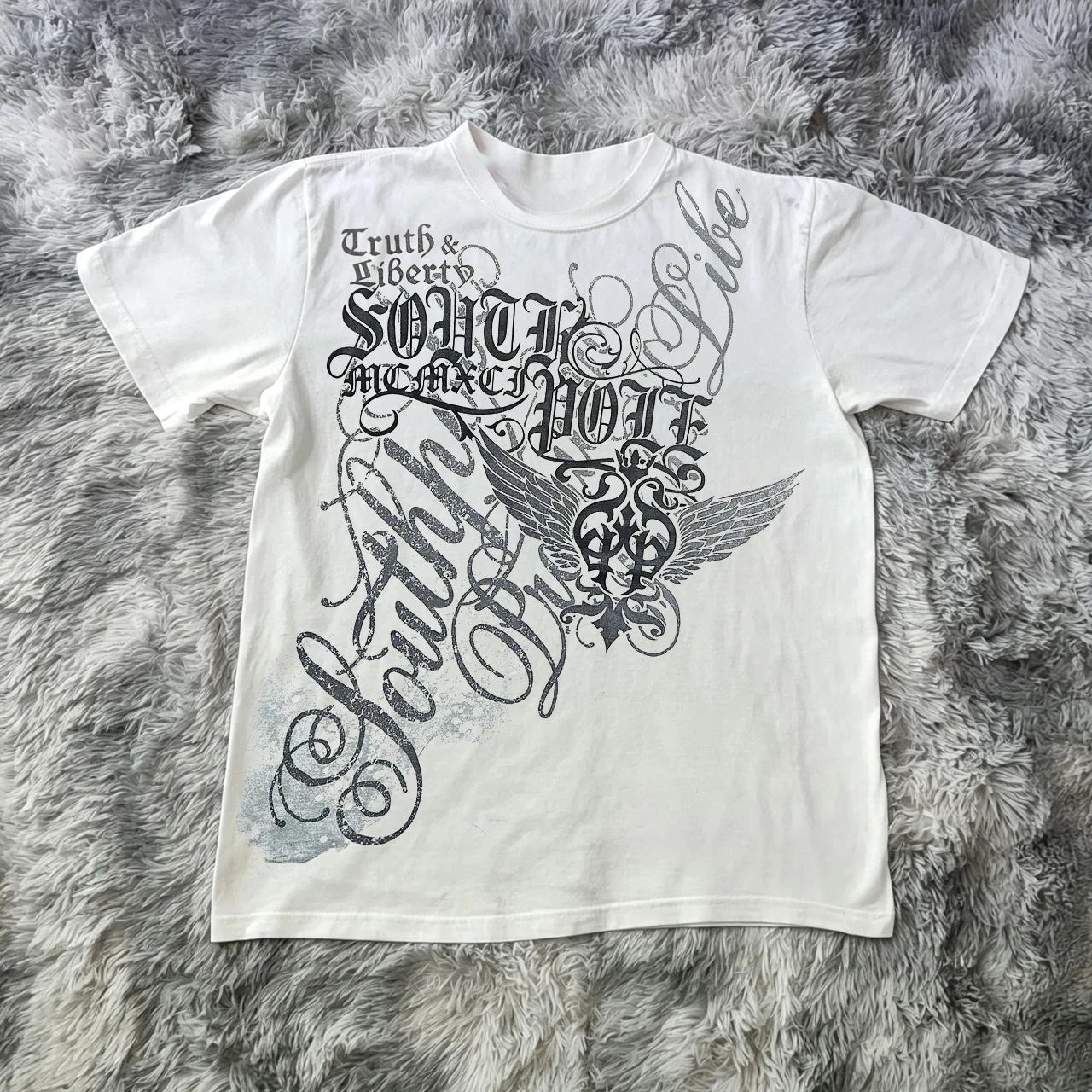 Summer Classic Y2K Gothic Style T-shirt Print Oversized T Shirt High Street Shirts Round Neck Cotton Tops Mens Women T Shirt Tee