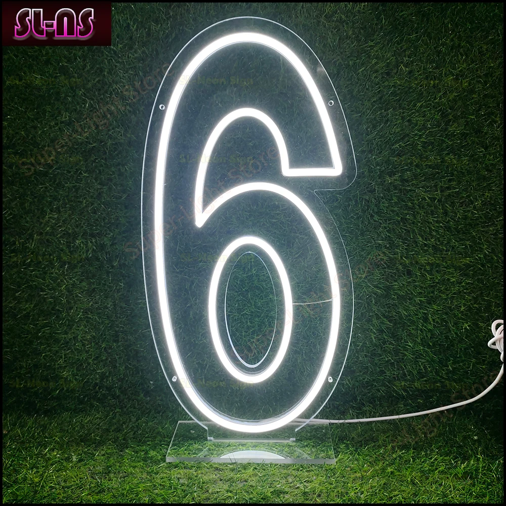 Insegne luminose a LED personalizzate Numero 1 Insegne al neon Decorazione da parete per camera da letto Decorazioni per matrimoni Lampada con numeri per la prima festa di compleanno Regalo per bambini