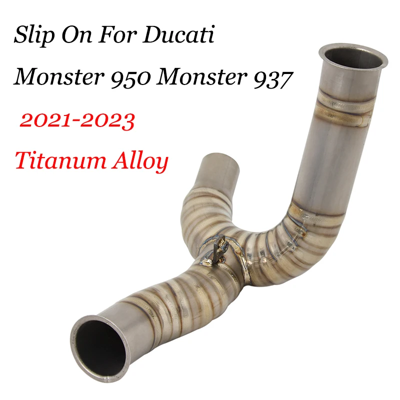 

For Ducati Monster 950 Monster 937 2021 2023 Motorcycle Exhaust Esacpe Moto Middle Pipe Slip On Stock Muffler Titanium Alloy