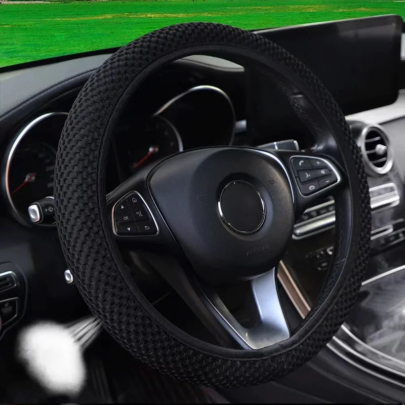 Universal Fashion Car Steering Wheel Cover Without Inner Ring Elastic Grip For Easy Installation And Removal Non Slip