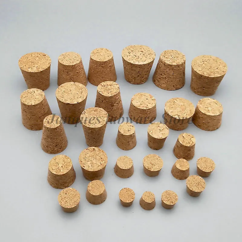 Top diameter 7.5mm to 105mm Wooden Cork Lab Test Tube Wood plug Glass Bottle Stopper Kettle Pudding Bottle Cork Cap