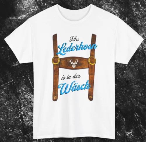 Lederhosen T-Shirt Oktoberfest Shirt  Kostüm Trachten Spruch Lustig Required