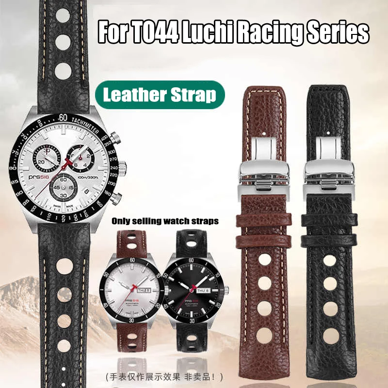 For Tissot Luchi Racing T044 PRS516 T044430A T044417 T021 T91 Bracelet Men Cow Leather Watch Strap 20mm Brown Cowhide Watchband