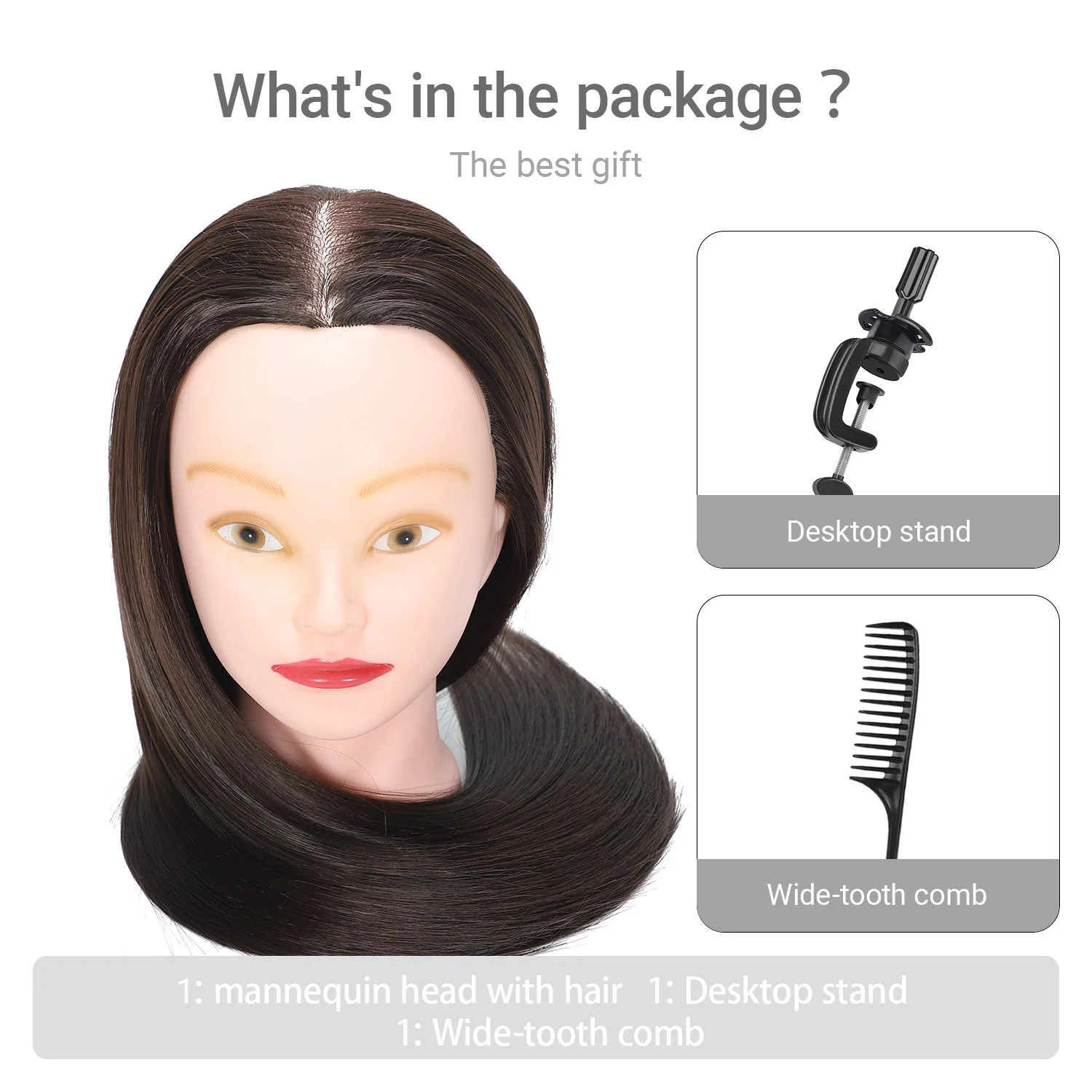 26 "-28" عارضة أزياء رئيس تصفيف الشعر التدريب القزم التجميل دمية رئيس الألياف الاصطناعية الشعر وحامل مشابك مجاني